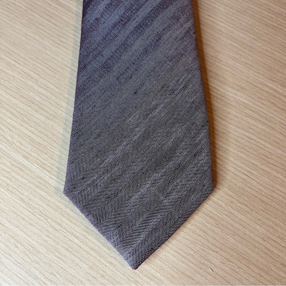 💕2/$30💕Jones New York Collection Silk/Linen Chevron Pattern Tie - Picture 4 of 6